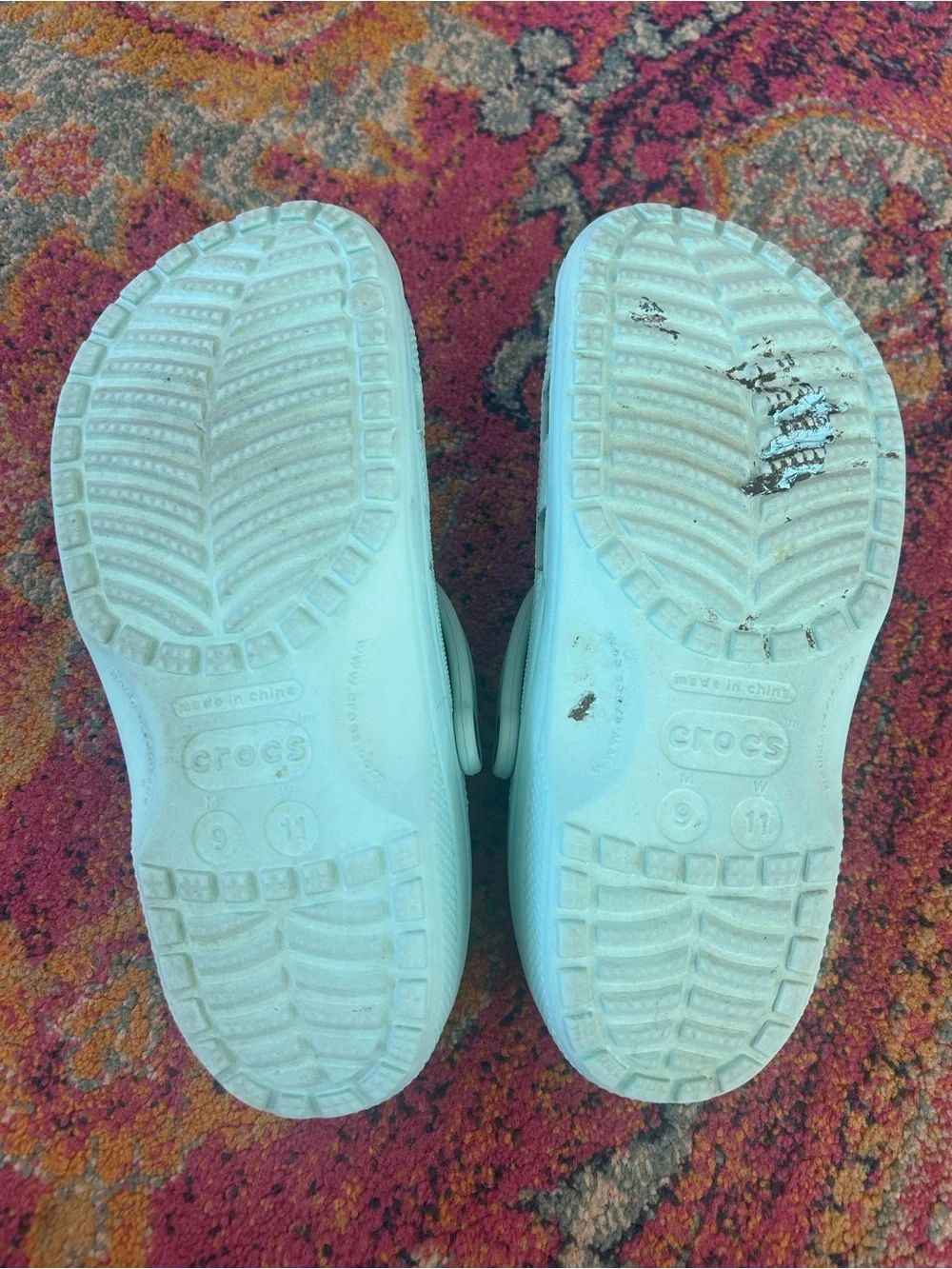CROCS | Unisex Adult Turquoise Classic Slip On Clog W/Strap Men’s 9 Women’s 11